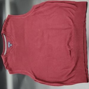St Johns Bay Mens Sweater Vest Pullover V Neck Burgundy Maroon Size Large L